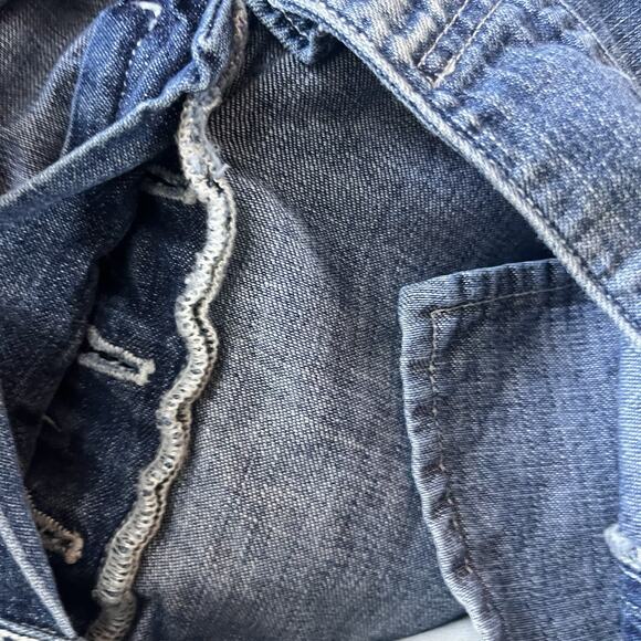 Ralph Lauren Blue Label Cotton Blue Denim Jeans Maxi Skirt Sz 28 M Laced Back - Picture 8 of 9